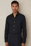 Reiss Navy Cotton-piqué Garment-dyed Shirt