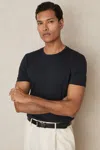 Reiss Navy Cotton Sports-fit T-shirt