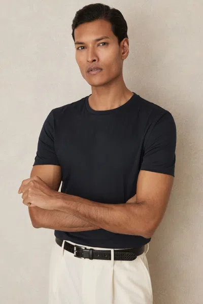 Reiss Navy Cotton Sports-fit T-shirt
