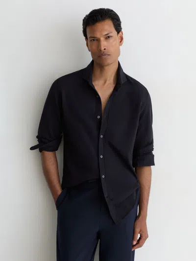 Reiss Dasilva Regular Fit Cotton Button-up Shirt In Blue