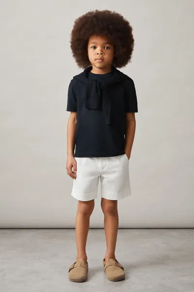 Reiss Navy Crew Neck T-shirt In Blue