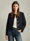 Reiss Women's Navy Blue Wool Single Breasted Jacket In Blue