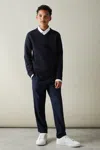 Reiss Navy 3-9 Yrs Merino Wool V-neck Jumper