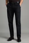 Reiss Navy Eastbury Cotton Blend Chinos In Navy