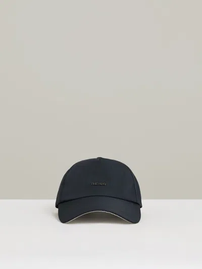 Reiss Navy Emery Logo Lettering Baseball Cap In Blue