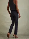 Reiss Ladies Navy Blue Petite Slim Fit Tailored Trousers