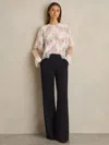 Reiss Navy Flared Tailored Trousers