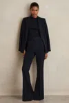 Reiss Navy Flared Suit Trousers