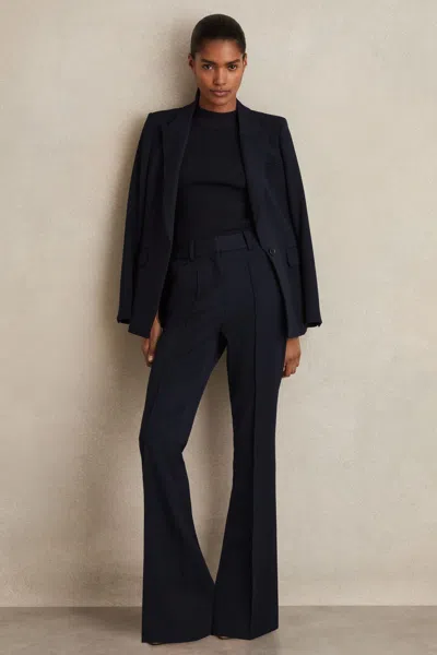 Reiss Navy Flared Suit Trousers