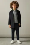 Reiss Navy Junior Single Breasted Overcoat