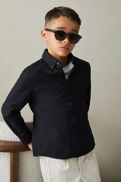 Reiss Navy 9-13 Yrs Oxford Cotton Shirt