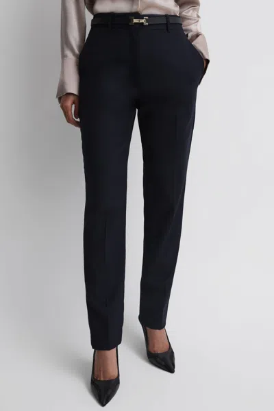 Reiss Navy Petite Wool Blend Tapered Suit Trousers