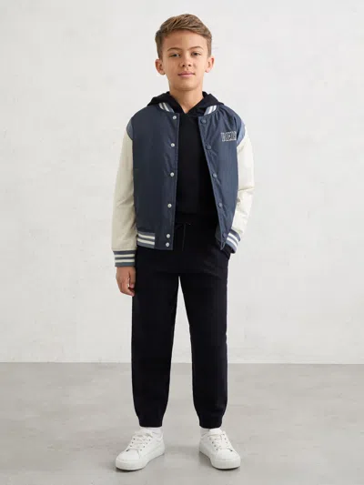 Reiss Navy Holland 3-9 Yrs Wool Hoodie In Blue