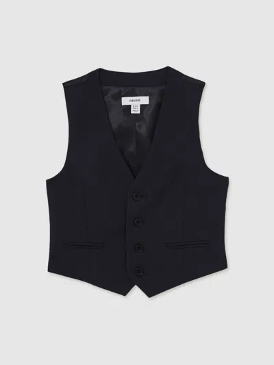 Reiss Navy Hope 13-14 Yrs Modern Fit Waistcoat
