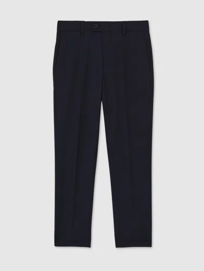 Reiss Navy 13-14 Yrs Wool-blend Suit Trousers In Blue