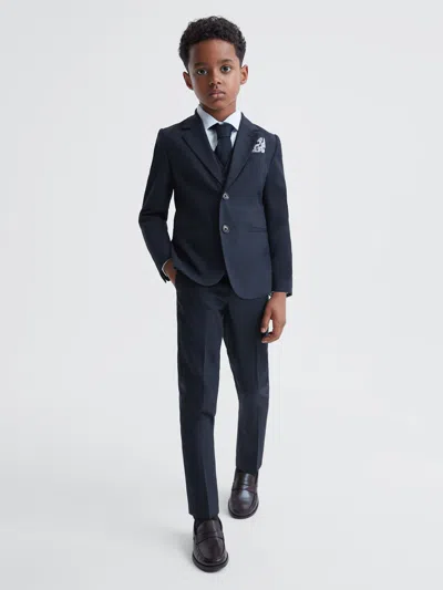 Reiss Navy Hope 3-9 Yrs Wool Blend Adjustable Trousers