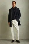 Reiss Navy Hybrid Removable Funnel Neck Overcoat