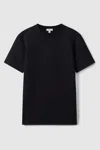 Reiss Mens Crewneck Short-sleeve Stretch-jersey T-shirt Navy Blue