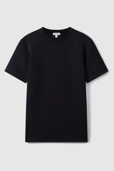 Reiss Mens Crewneck Short-sleeve Stretch-jersey T-shirt Navy Blue