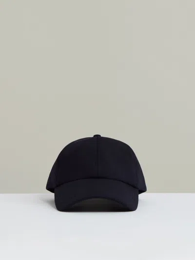 Reiss Navy Jersey Logo-embroidered Baseball Cap In Blue
