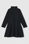 Reiss Navy 13-14 Yrs Jersey Contrast-stitch Flared Dress