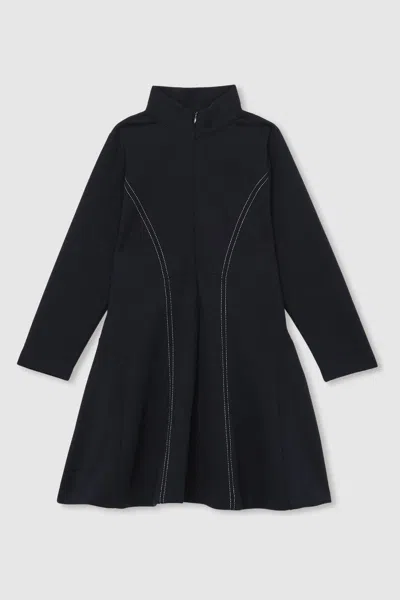 Reiss Navy Kelly 13-14 Yrs Jersey Contrast-stitch Flared Dress