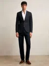 Reiss Navy Kin Slim Fit Linen Trousers In Blue