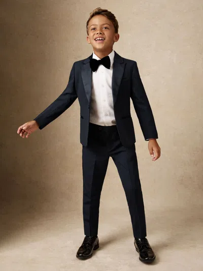 Reiss Kids' Navy Knightsbridge B Tuxedo Satin Single Breasted Blazer In Blue