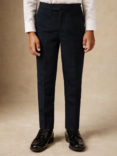 Reiss Navy Knightsbridge T Tuxedo Satin Stripe Trousers In Blue