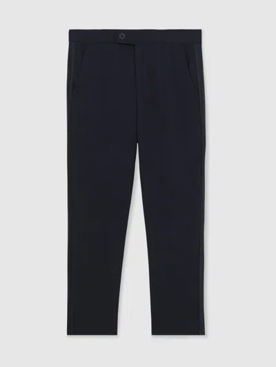 Reiss Navy Knightsbridge T Tuxedo Satin Stripe Trousers In Blue