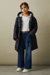 Reiss Navy Senior Water Resistant Belted Puffer Coat In Navy
