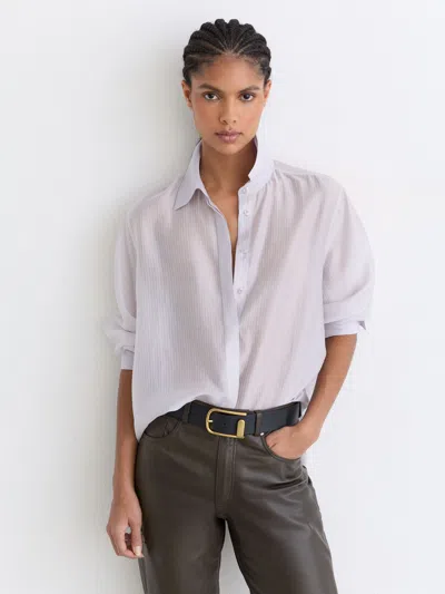 Reiss Navy Leather Half-keeper Belt