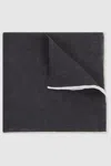Reiss Navy Linen Plain Pocket Square In Navy