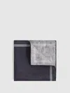 Reiss Navy Linen Pocket Square In Blue