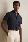 Reiss Holiday Short Sleeve Linen Shirt