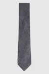 Reiss Navy Linen Textured Tie