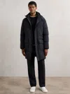 Reiss Navy Longline Quilted Puffer Jacket In Blue