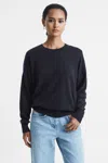 Reiss Navy Cashmere Crew Neck Jumper In Navy