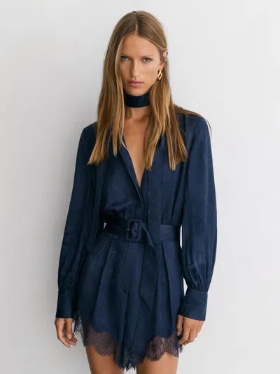 Reiss Navy Marlow Playsuit In Blue