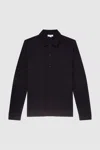Reiss Langärmelige Strickjacke Aus Merinowolle In Navy