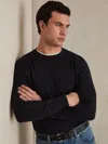 Reiss Navy Merino Wool Crew Neck Jumper In Blue