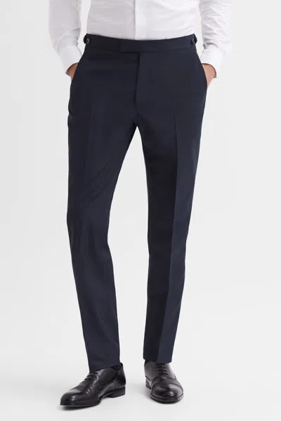 Reiss Navy Slim-fit Wool-blend Suit Trousers