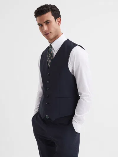 Reiss Navy Modern Fit Travel Waistcoat
