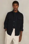 Reiss Camber Moleskin Twin Pocket Shirt Jacket In Black