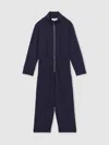 Reiss Navy 13-14 Yrs Jersey High Collar Jumpsuit