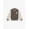 Reiss Mink Brown  Off White Arkan Colour-block Woven Bomber Jacket 3-9 In Brown