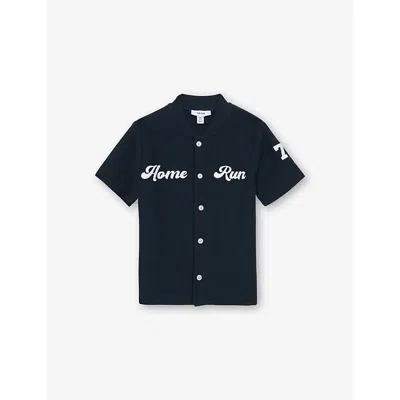 Reiss Kids' Oritz Home Run Cotton Baseball Shirt 3-9 Years Navy