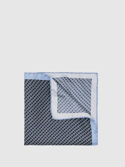 Reiss Navy Ottavio Geo Chain Detail Pocket Square In Blue