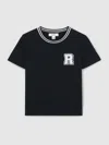 Reiss Navy 13-14 Yrs Cotton Letter-patch T-shirt