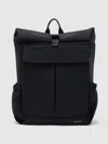Reiss Navy Technical Roll-top Backpack In Red
